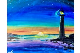 Paint Nite: Colorful Lighthouse Sunset